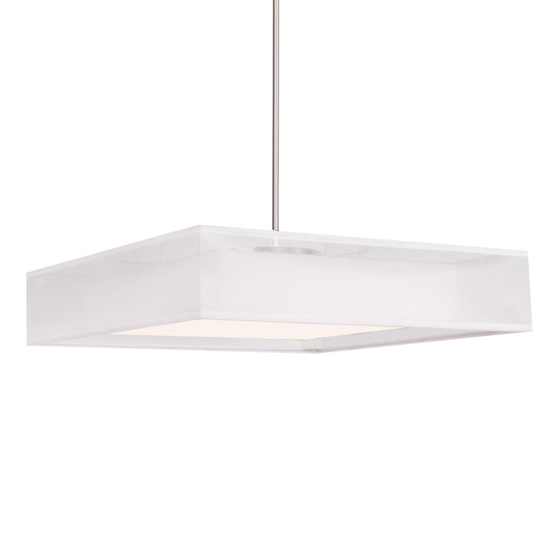 Covina 1 - Light LED Unique/Statement Pendant, 56.88" H x 19.625" W x 19.625" D, White