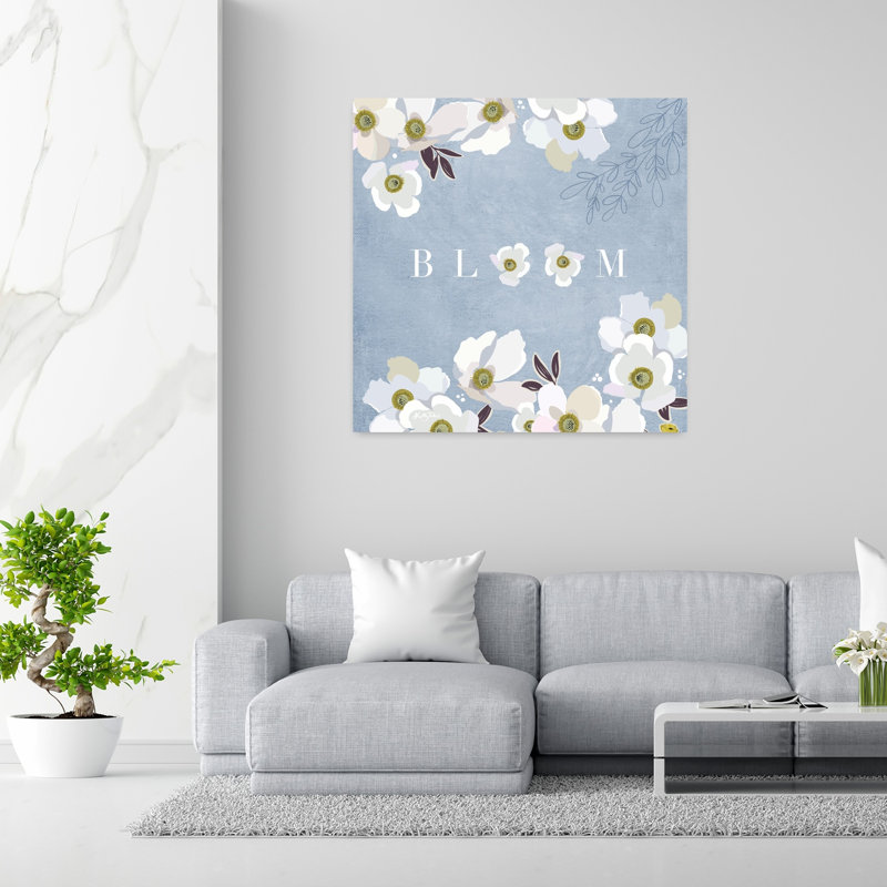 Bloom, art floral printanier contemporain, H 48 po x l 48 po
