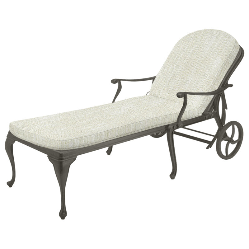 Provance Aluminum Chaise - Slate Gray, No Welt, Rollo Cream, Slate Gray