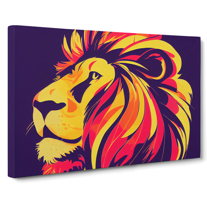 Modern Lion Art Abstract - Wrapped Canvas, 35cm H x 50cm W x 3cm D