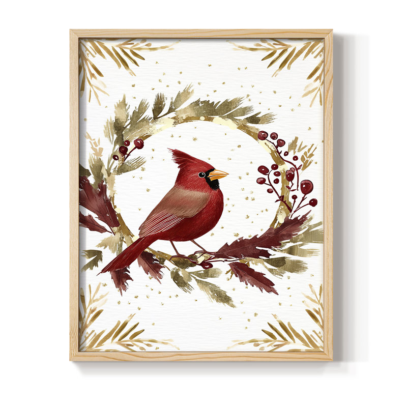 «Christmas Holiday Art CMLVI», reproduction d'art encadrée - bois massif, Naturel, H 15 po x l 12 po