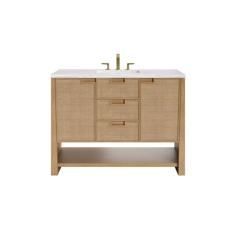 Solene 48'' W Single Vanity, White Zeus Quartz, Widespread