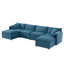 Ensemble de canapé modulaire en chenille de 136 po avec assise profonde et large, ensemble de coussins en forme de U avec coussins doubles-86971861