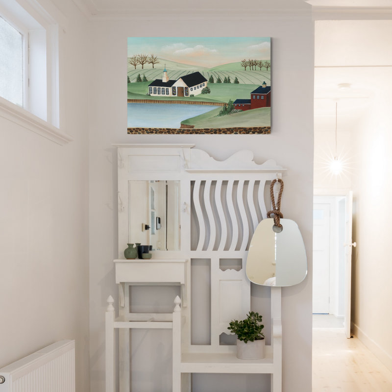 « Folk Church scene III », reproduction d’art sur toile tendue, H 12 po x l 8 po x P 1 po
