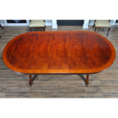 Extendable Mahogany Oval Solid Wood Dining Table