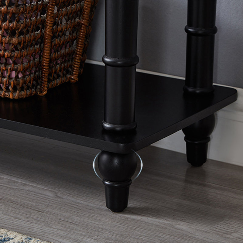 Black Solid Wood Rectangular Console Table, 31.5" H x 39.37" W x 13.78" D