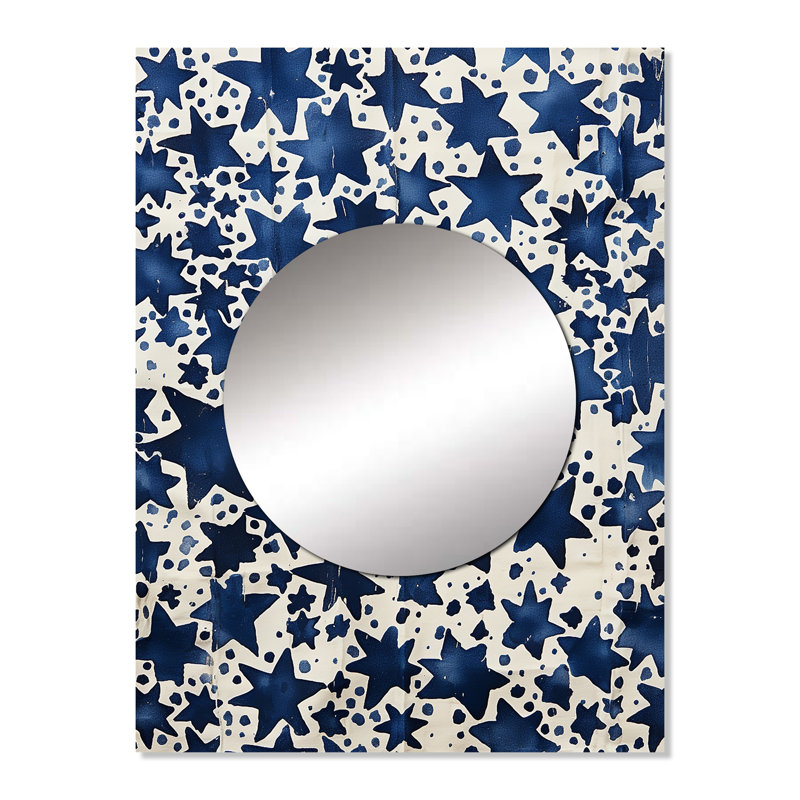 Ciel étoilé de Ralfie - miroir de formes abstraites, miroir mural moderne unique, impression d'art en métal, 32 po x 24 po