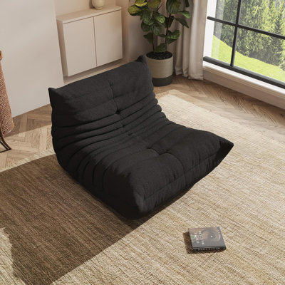 Fauteuil à billes, fauteuil à billes surdimensionné pour le salon, chauffeuse pour adultes avec rembourrage en mousse à mémoire de forme, grand canapé d'appoint pour jouer, lire, se détendre, aucun assemblage requis. (Noir)