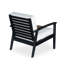 Chaise profonde en eucalyptus, finition espresso, coussins bleu marine-1452217317