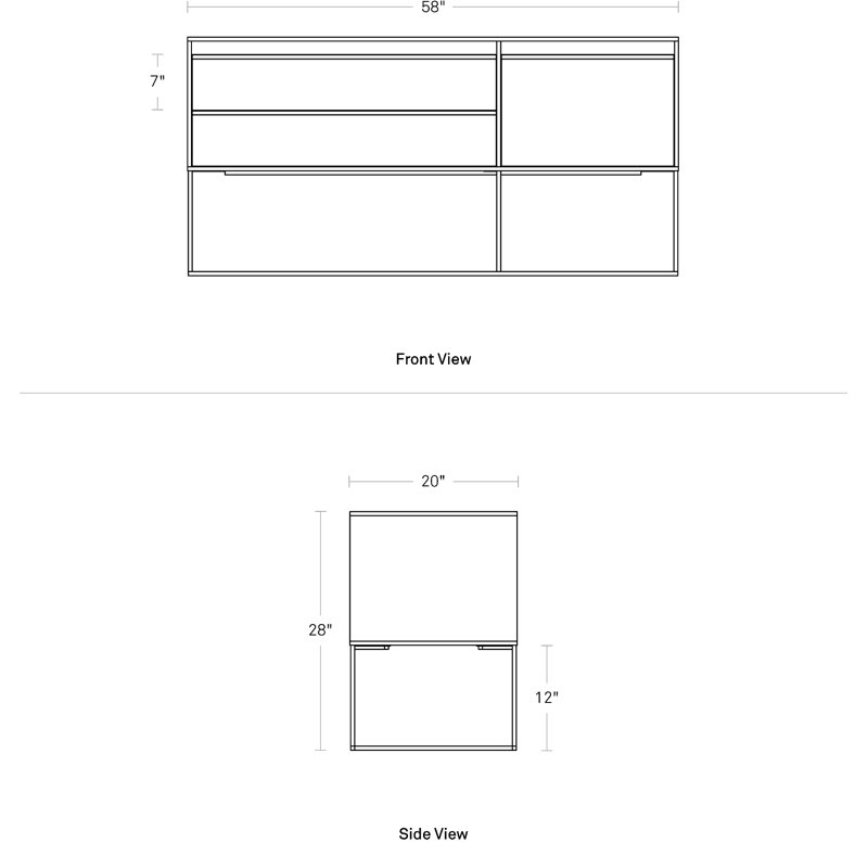 Rule 58'' Console Table, White Oak