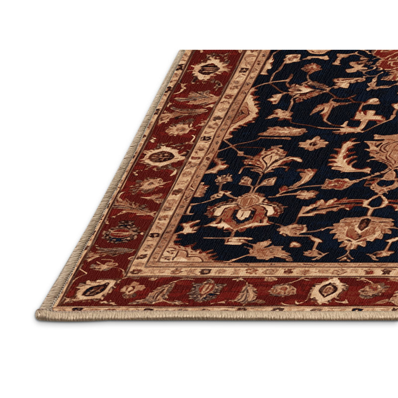Tapis brun lavable à la machine, Rond 5 pi