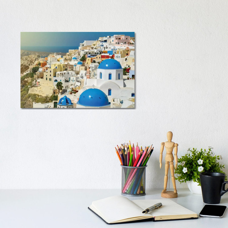Santorini by Ben Heine - Wrapped Canvas Print, 20.32 cm H x 30.48 cm W