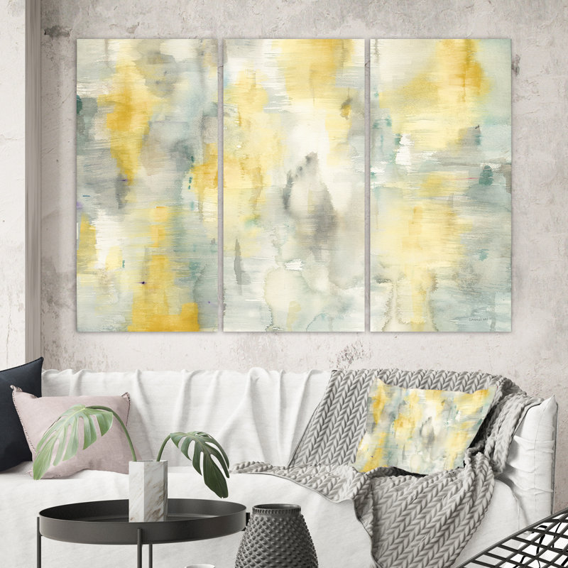 «Summer Shower», peinture à multiples images sur toile tendue, H 28 po x l 36 po x P 1 po