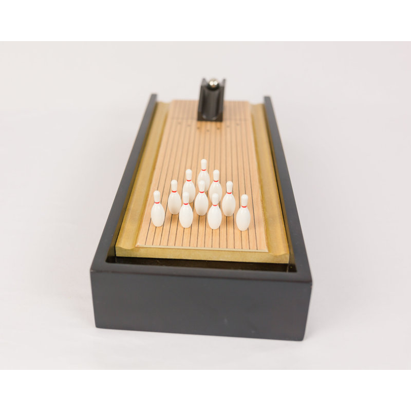 Mahogany Finish Executive Desktop Bowling Game