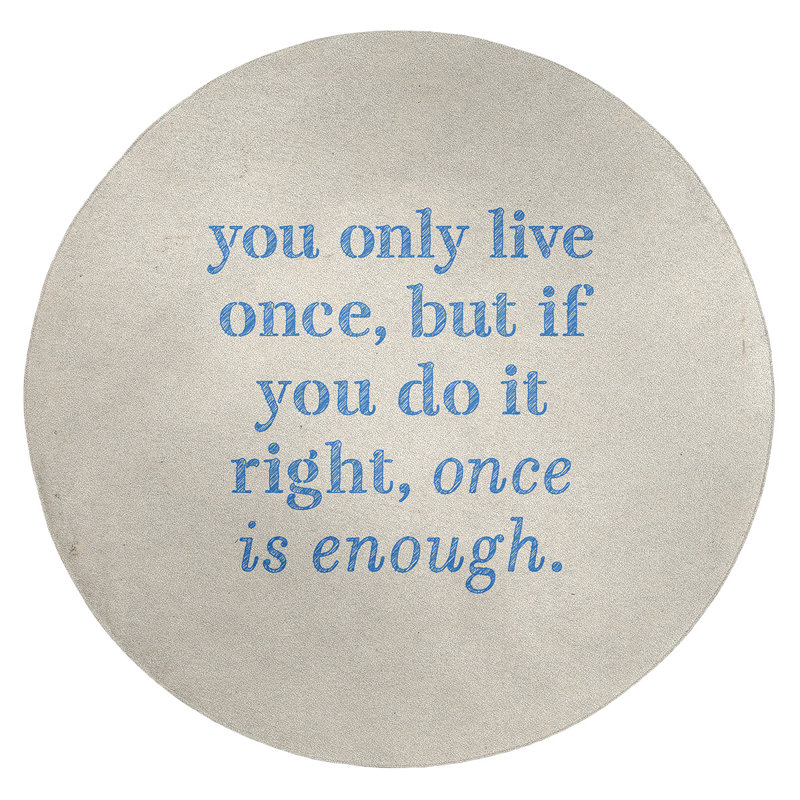 Quotes Chenille Indoor Rug, Round 5'