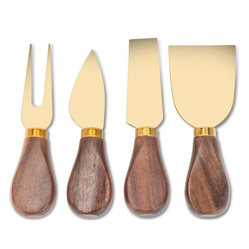 Set Of 4 Walnut Handled Cheese Tools