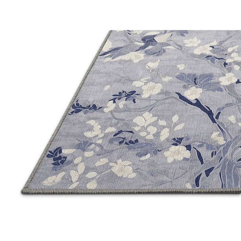 Machine Washable Gray Area Rug, Rectangle 8' x 12'