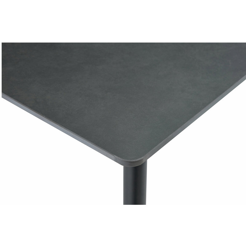 Table de salle à manger rectangulaire moderne, plateau de table en pierre frittée de qualité supérieure avec base en métal robuste, table de cuisine et de salle à manger résistante à la chaleur et aux égratignures (Vic foncé, 1 table)