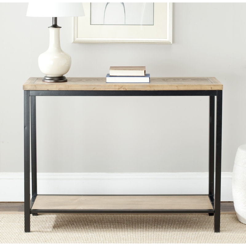 Mercy 104cm Solid Wood Top Console Table, Brown
