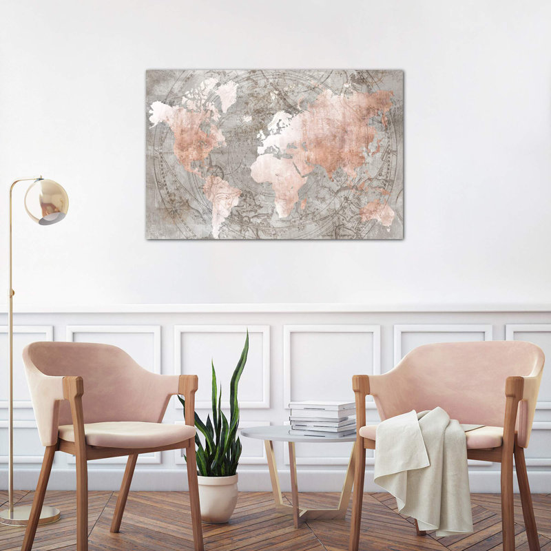 Celestial World Map by Isabelle Z - Print on Canvas, No Frame, 66.04 cm H x 45.72 cm W x 3.175 cm D
