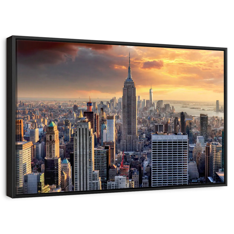 New York City High Rises, Floating Frame Black, 31" X 21"