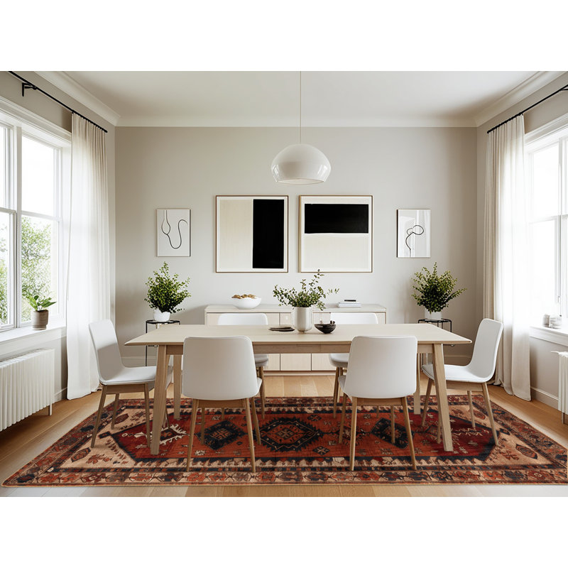 Tapis brun turc lavable à la machine, Rectangulaire 7 pi x 10 pi