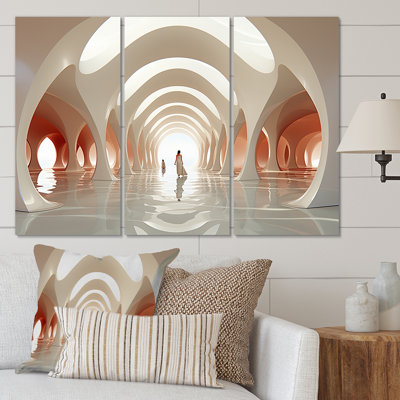 " White Tunnel Contemporary Path " 3 - Pieces