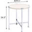 Table de bout contemporaine en chêne blanc avec détails décoratifs et espace