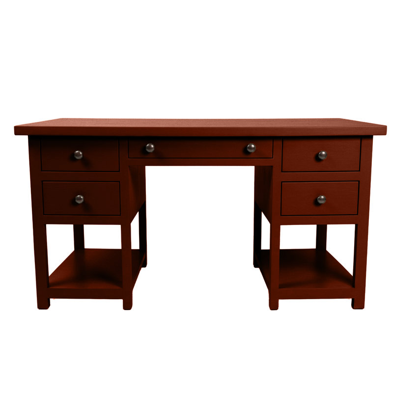 Bureau d'ordinateur moderne en bois massif, Concord Cherry