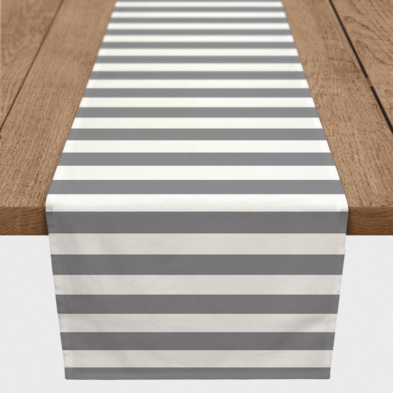 Chemin de table Doster, 90 po x 16 po, Rayé 2, Vert sauge