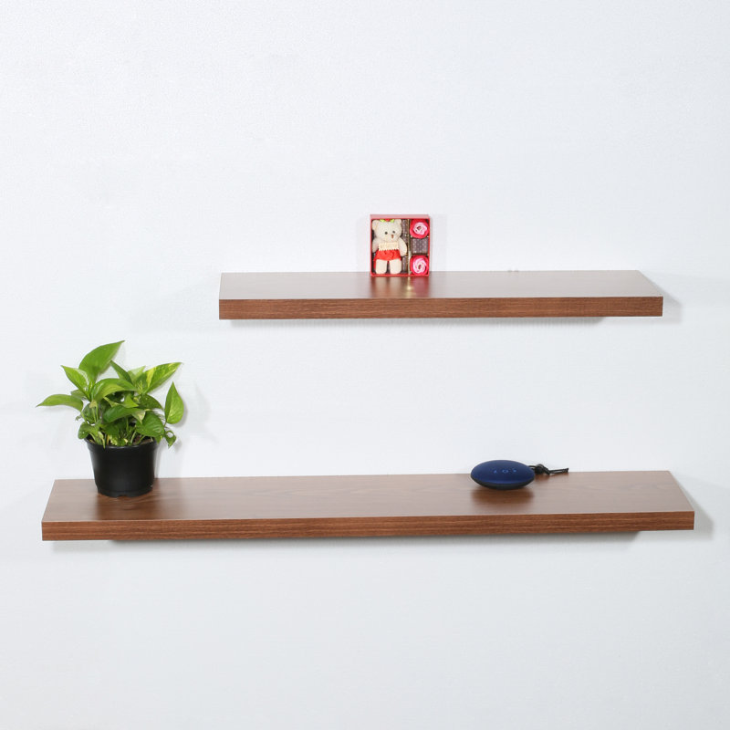 Bangor 2 Piece Floating Shelf, JD Walnut, 1.5" H x 47.2" W x 9.25" D