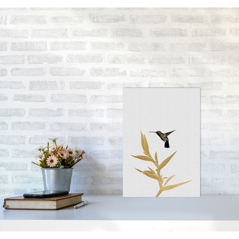 Hummingbird & Flower II - Print, No Frame, 42 cm H x 30 cm W x 1 cm D