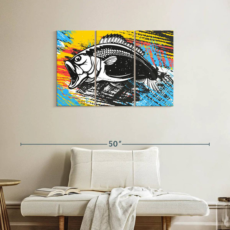 Brampt Abstract Bass Fishing, 24" H x 38" W