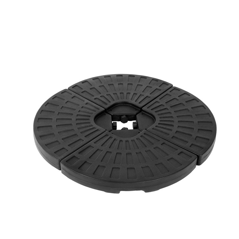 Base de parasol - Stable 4, Remplir de sable / eau, 4 Stable, eau / sable, plastique noir
