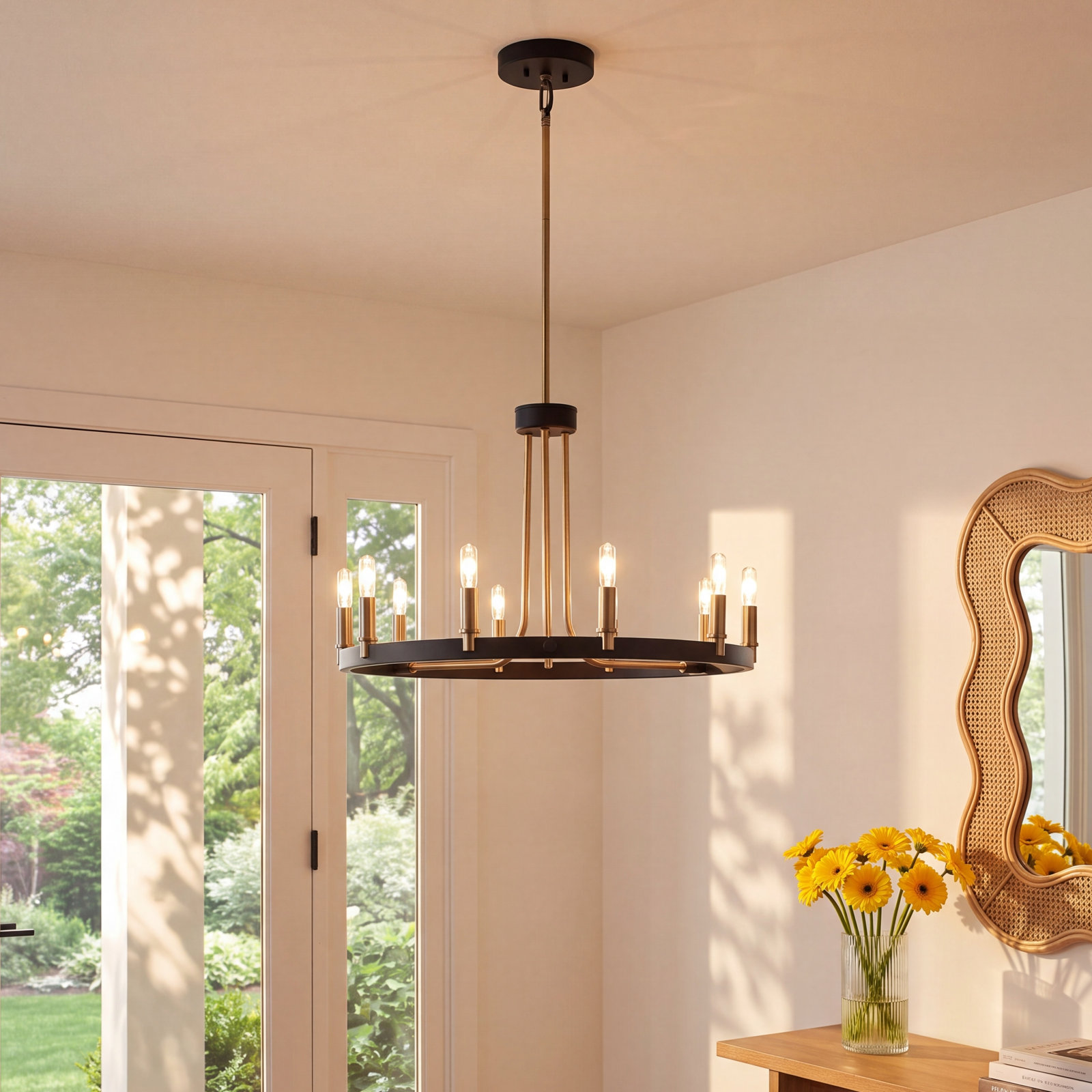 9 - Light Metal Dimmable Chandelier