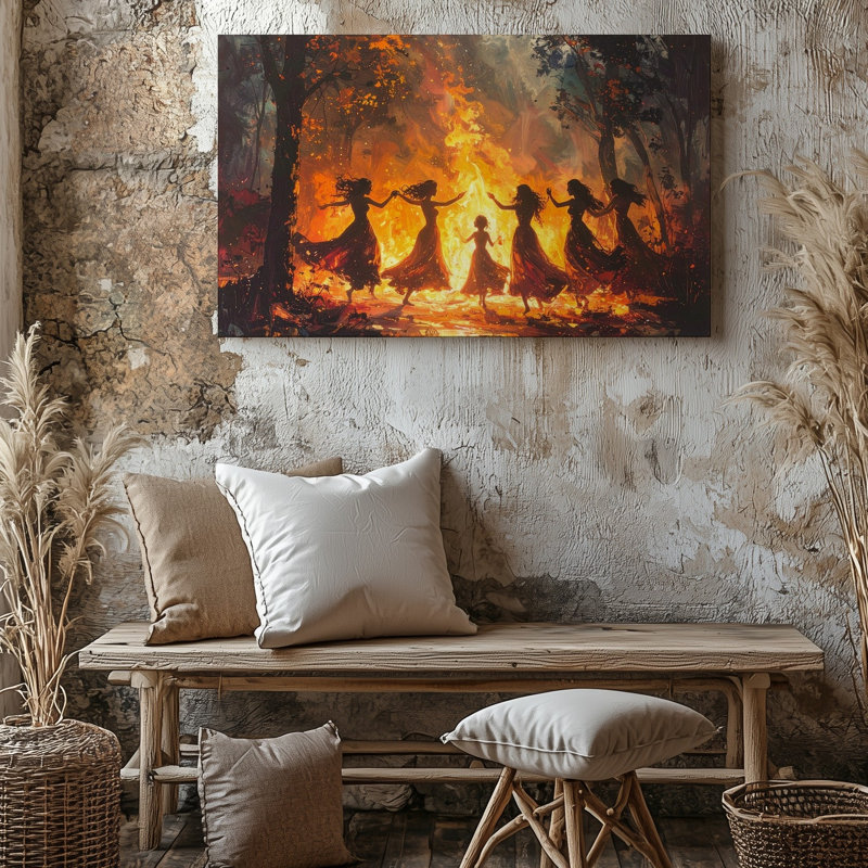 Art mural sur toile, rituel mystique, H 9 po x l 12 po