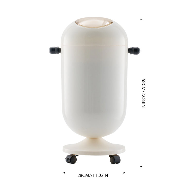 PP Waste Bin, Cream White