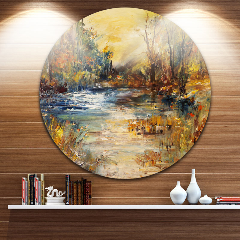 «Forest Stream», reproduction d'art sur toile Nature Stream - Stream in Forest, H 38 po x l 38 po x P 1 po, Métal
