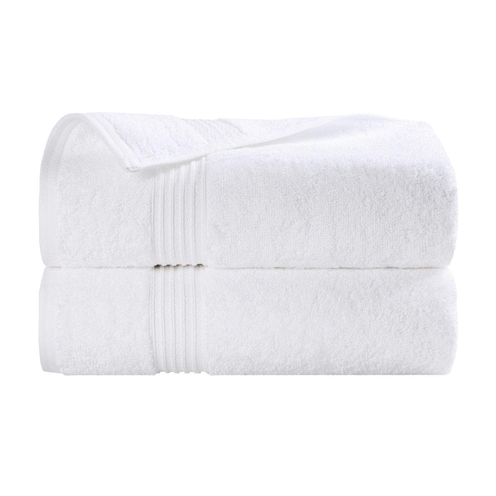 Oleg Egyptian Cotton Bath Sheet Set, White, Bath Towels - 2 Pack