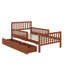 Lit plateforme simple en bois avec deux tiroirs de rangement-1142984638