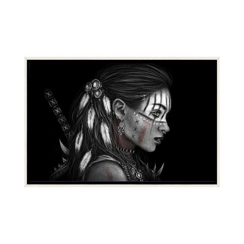 Contre le noir - reproduction d'art murale - toile encadrée, 26" x 18", Framed Canvas, Distressed White