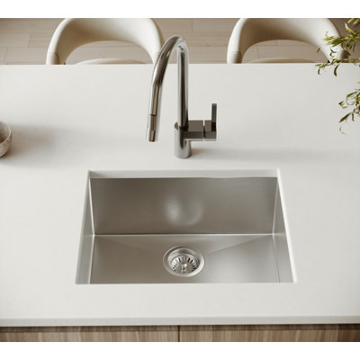 Évier de cuisine encastrable en acier inoxydable calibre 18 de calibre 18 KSS-2318-0 Cantrio