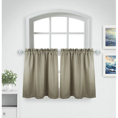 Kenol Solid Tailored Cafe Curtain