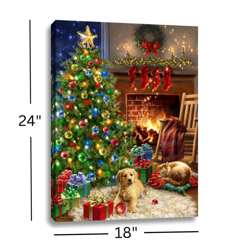 Cozy Christmas 18 x 24 entièrement illuminé, impression DEL ColorChange