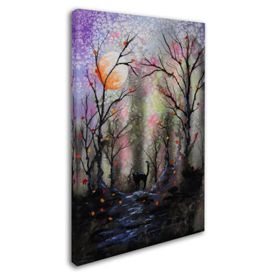 «Black Cat in Forest», reproduction d'impression sur toile tendue