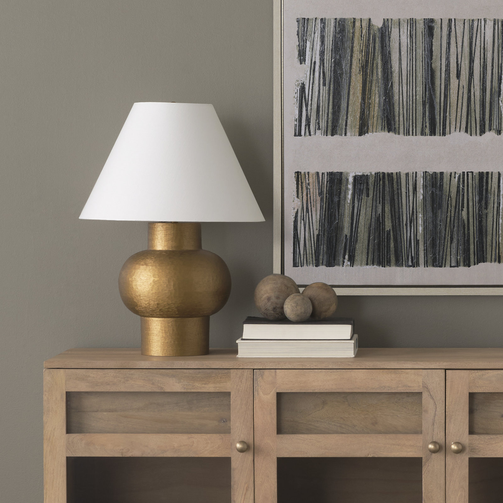Ameyalli Metal Lamp, Gold