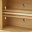 Meuble télé 64 pouces en forme de vague, buffet d'angle arrondi, armoire de rangement, buffet, armoire à rayures verticales en bois avec portes en rotin pour la cuisine / la chambre / le vestibule-325906456