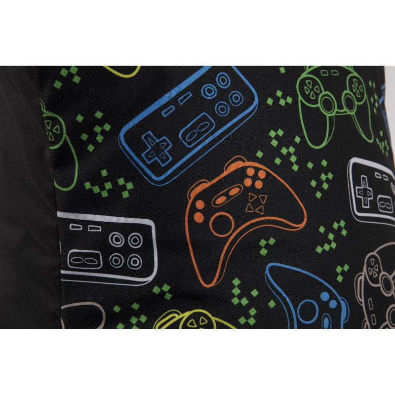 Gaming Controller Standard Classic Bean Bag, Black/Green 100% Polyester