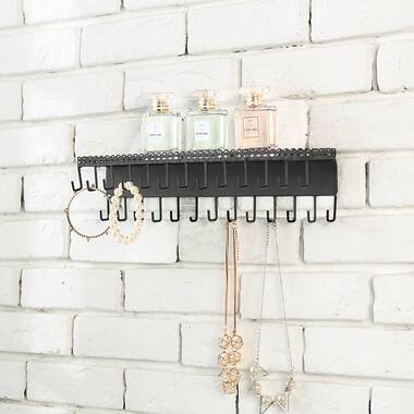 Wall Mount Necklace Holder Jewelry Organizer With Shelf Necklace