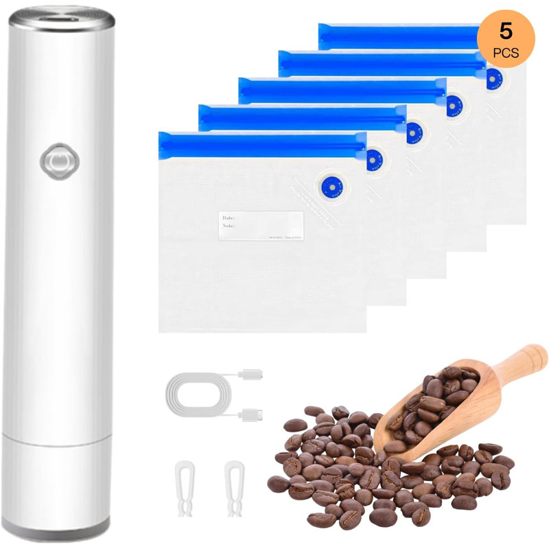 Aspirateur portatif rechargeable USB-C - 60KPa, une touche, portable pour la cuisine, le camping et la préparation des repas